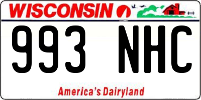 WI license plate 993NHC