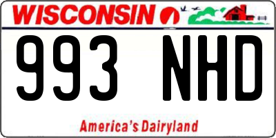 WI license plate 993NHD