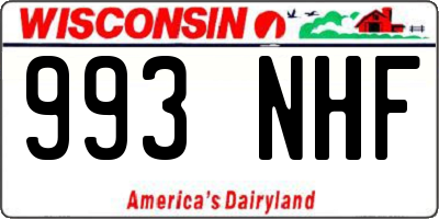 WI license plate 993NHF