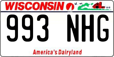 WI license plate 993NHG