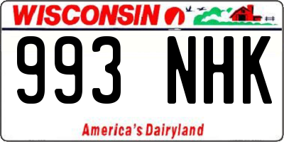 WI license plate 993NHK