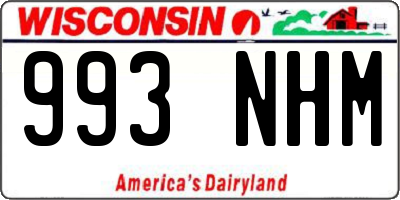 WI license plate 993NHM