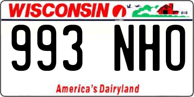 WI license plate 993NHO