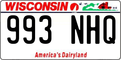 WI license plate 993NHQ