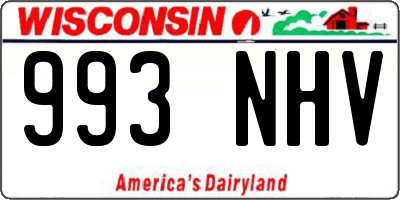 WI license plate 993NHV