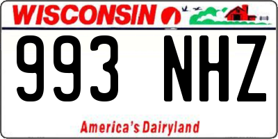 WI license plate 993NHZ