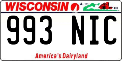 WI license plate 993NIC