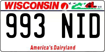 WI license plate 993NID