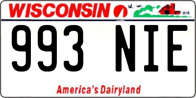 WI license plate 993NIE