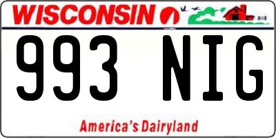WI license plate 993NIG