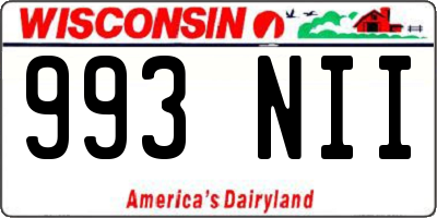 WI license plate 993NII