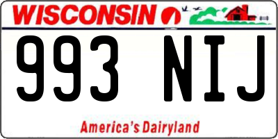 WI license plate 993NIJ