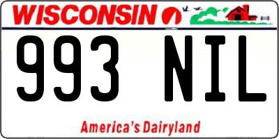WI license plate 993NIL