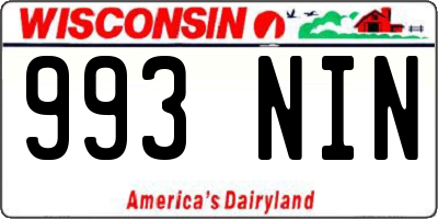 WI license plate 993NIN