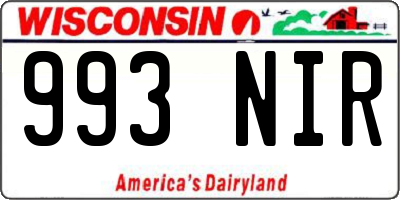 WI license plate 993NIR