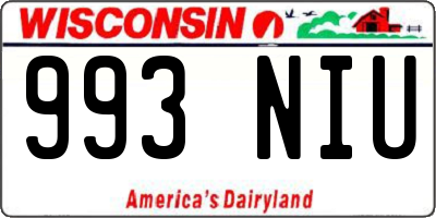 WI license plate 993NIU