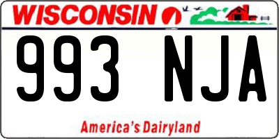 WI license plate 993NJA