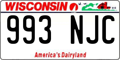 WI license plate 993NJC