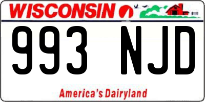 WI license plate 993NJD