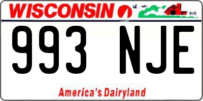 WI license plate 993NJE