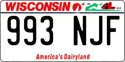 WI license plate 993NJF