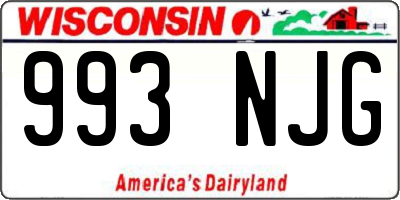 WI license plate 993NJG