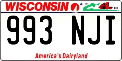 WI license plate 993NJI