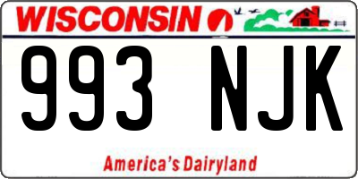 WI license plate 993NJK