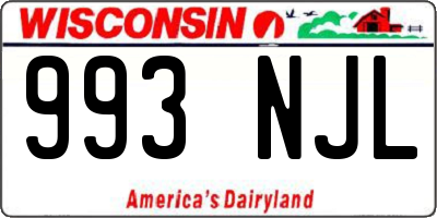 WI license plate 993NJL