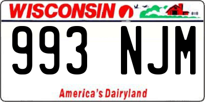 WI license plate 993NJM