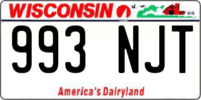 WI license plate 993NJT