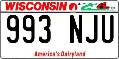WI license plate 993NJU