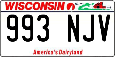 WI license plate 993NJV