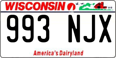 WI license plate 993NJX