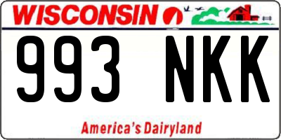 WI license plate 993NKK