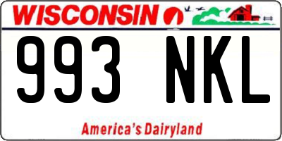WI license plate 993NKL