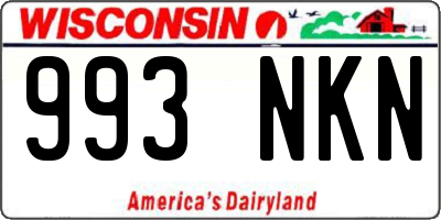 WI license plate 993NKN