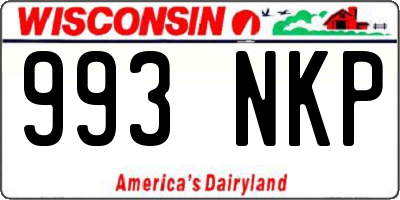 WI license plate 993NKP