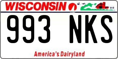 WI license plate 993NKS