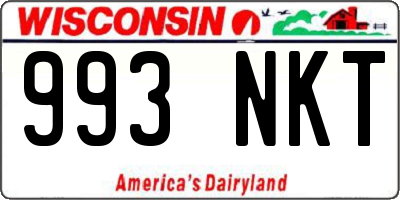 WI license plate 993NKT