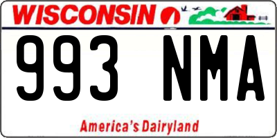 WI license plate 993NMA