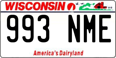 WI license plate 993NME