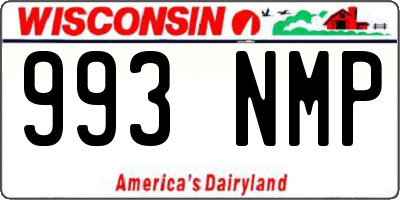 WI license plate 993NMP