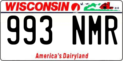WI license plate 993NMR