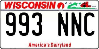 WI license plate 993NNC