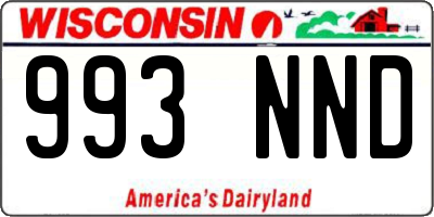 WI license plate 993NND