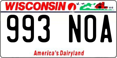 WI license plate 993NOA