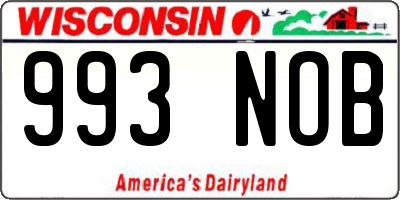 WI license plate 993NOB