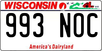 WI license plate 993NOC