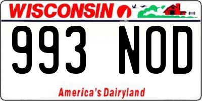 WI license plate 993NOD
